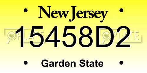 15458D2 New Jersey License Plate