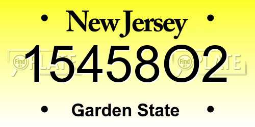 15458O2 New Jersey License Plate
