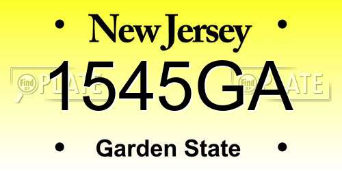 1545GA New Jersey License Plate
