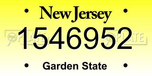 1546952 New Jersey License Plate