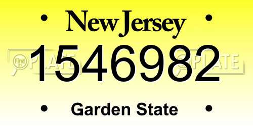 1546982 New Jersey License Plate