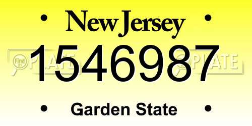 1546987 New Jersey License Plate