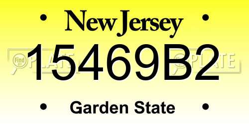 15469B2 New Jersey License Plate