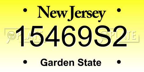 15469S2 New Jersey License Plate