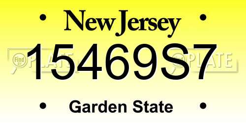 15469S7 New Jersey License Plate