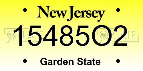 15485O2 New Jersey License Plate