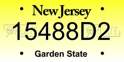 15488D2 New Jersey License Plate