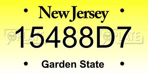 15488D7 New Jersey License Plate