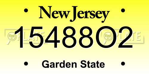 15488O2 New Jersey License Plate