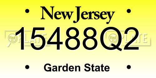 15488Q2 New Jersey License Plate