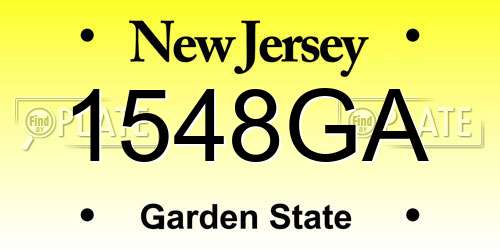1548GA New Jersey License Plate