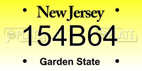 154B64 New Jersey License Plate