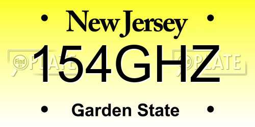 154GHZ New Jersey License Plate
