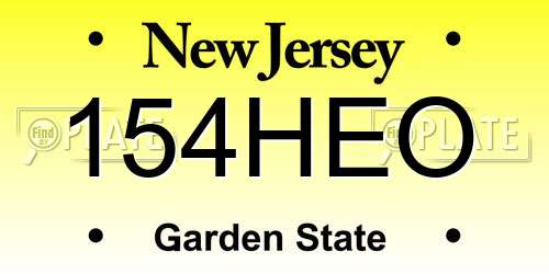 154HEO New Jersey License Plate