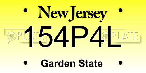 154P4L New Jersey License Plate