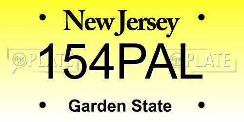 154PAL New Jersey License Plate