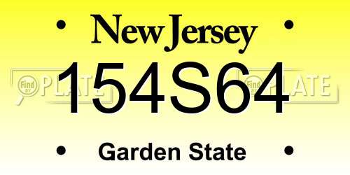 154S64 New Jersey License Plate