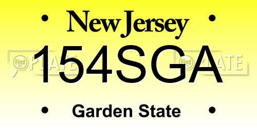 154SGA New Jersey License Plate