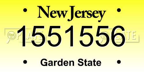 1551556 New Jersey License Plate