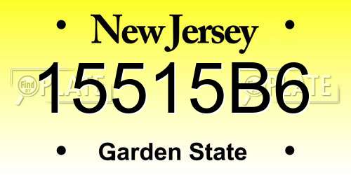 15515B6 New Jersey License Plate