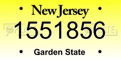 1551856 New Jersey License Plate