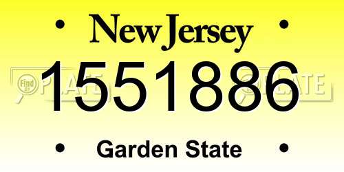 1551886 New Jersey License Plate