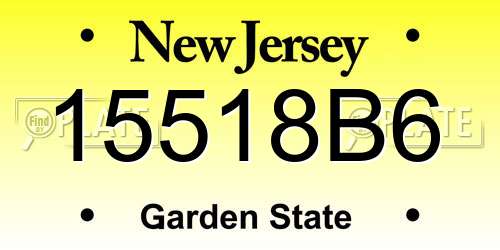 15518B6 New Jersey License Plate