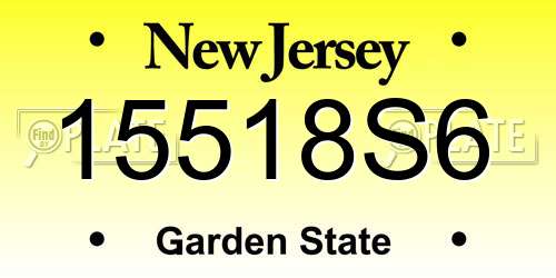 15518S6 New Jersey License Plate