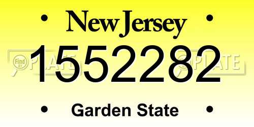 1552282 New Jersey License Plate
