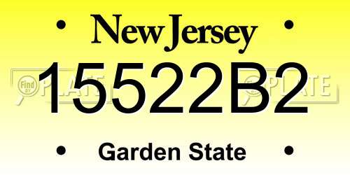 15522B2 New Jersey License Plate