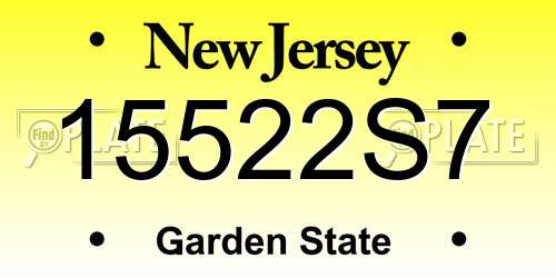 15522S7 New Jersey License Plate