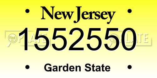 1552550 New Jersey License Plate