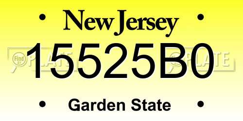 15525B0 New Jersey License Plate