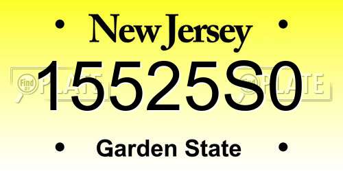 15525S0 New Jersey License Plate
