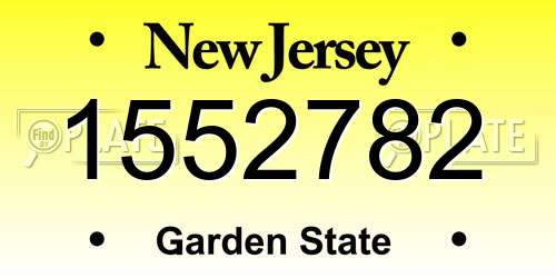 1552782 New Jersey License Plate