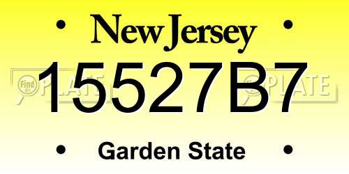15527B7 New Jersey License Plate