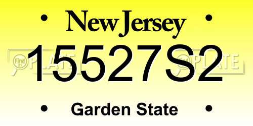 15527S2 New Jersey License Plate