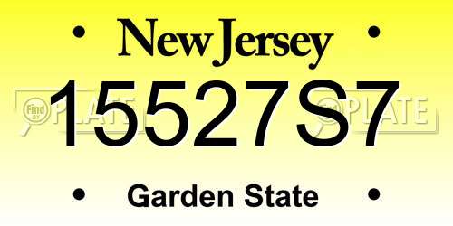 15527S7 New Jersey License Plate