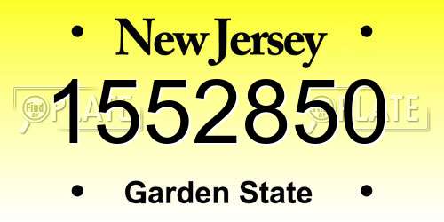 1552850 New Jersey License Plate