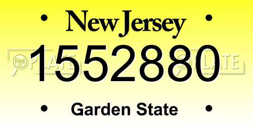 1552880 New Jersey License Plate