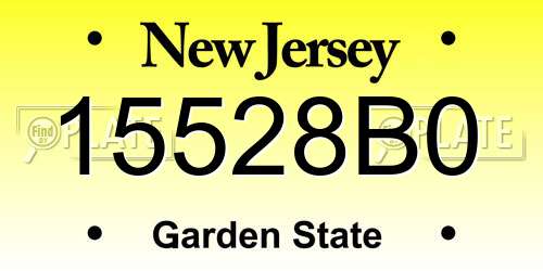 15528B0 New Jersey License Plate