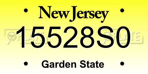 15528S0 New Jersey License Plate