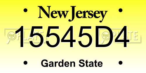 15545D4 New Jersey License Plate