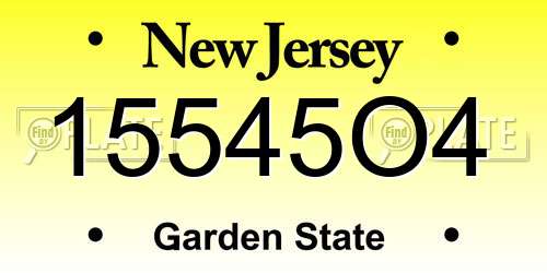 15545O4 New Jersey License Plate
