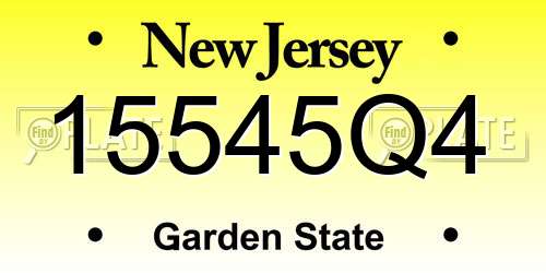 15545Q4 New Jersey License Plate