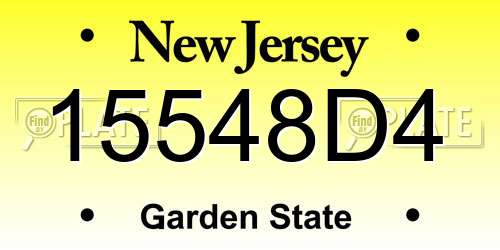 15548D4 New Jersey License Plate