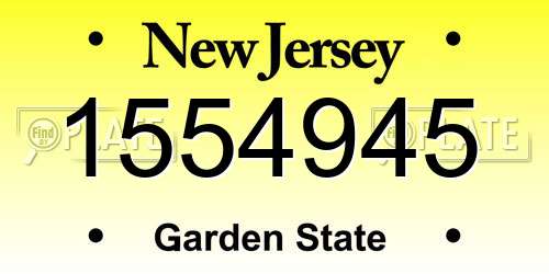 1554945 New Jersey License Plate