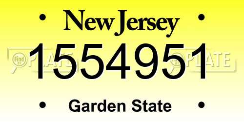 1554951 New Jersey License Plate