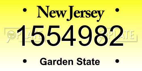 1554982 New Jersey License Plate