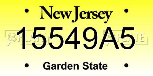 15549A5 New Jersey License Plate
